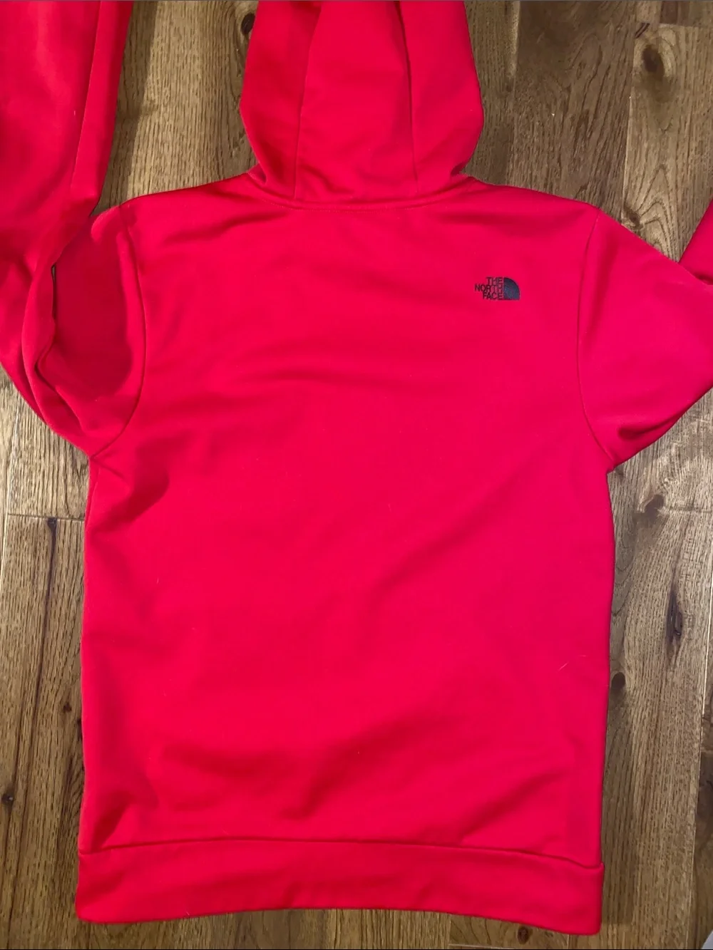 The North Face Men's Pullover Hoodie - Bright Red. Size small.